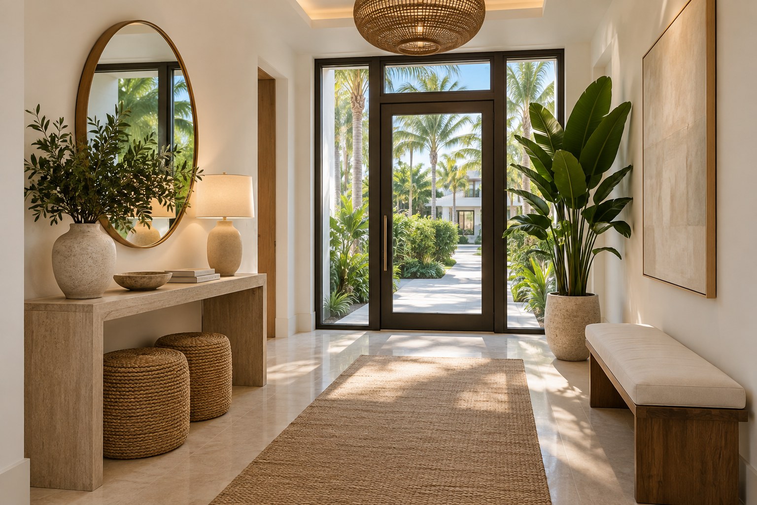 A quiet Aventura, Florida residential street, illustrative
